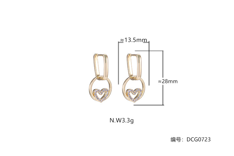 Brincos Argolinha Versatil Coracao DCG0723