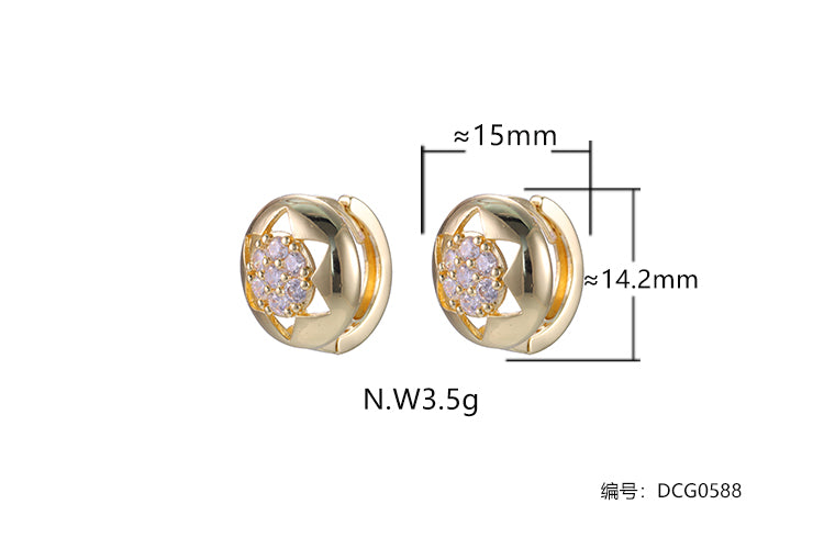 Brincos redondo Flor cravejada DCG0588