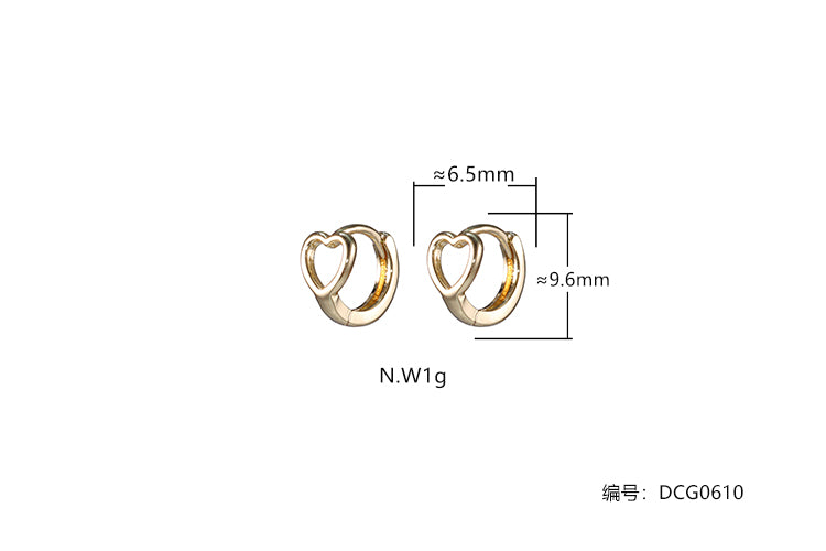 Brincos Argolinha coracao vazado M DCG0610