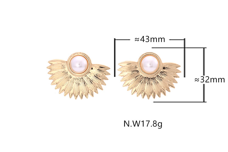 Brincos Meia Flor com Perolas DCG0316