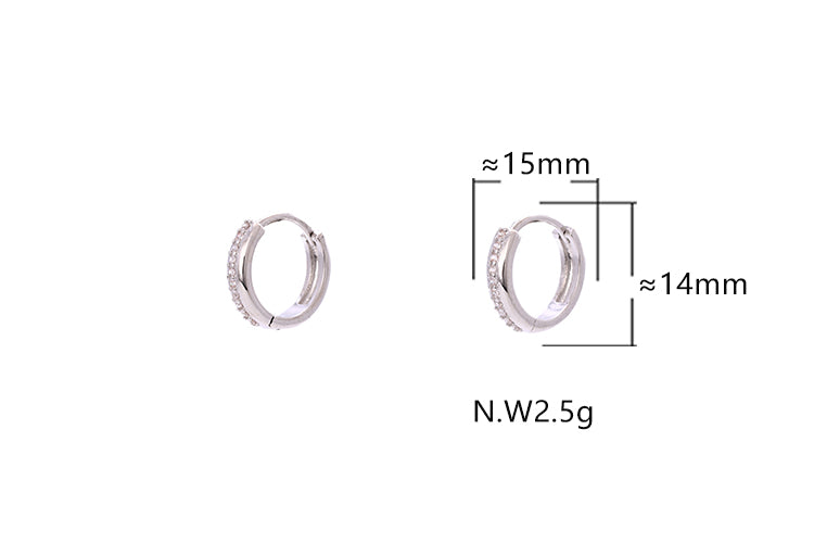 Trio de Argolinhas Cravejadas Luxo XYS101954