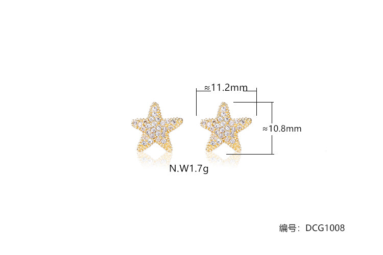 Brincos Estrelas do Mar Cravejada DCG1008