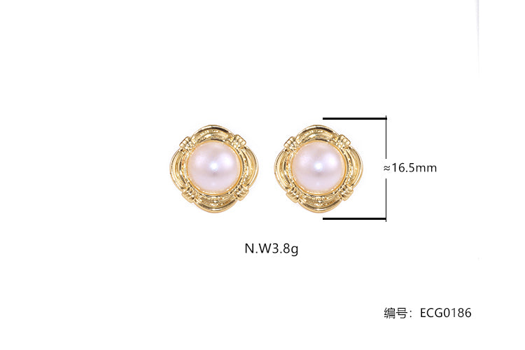 Brincos perola Shell ECG0186