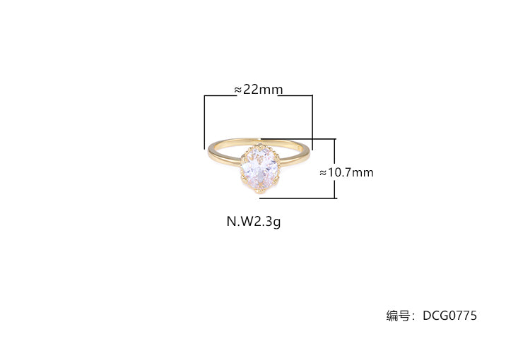 Anel Oval Solitario DCG0775