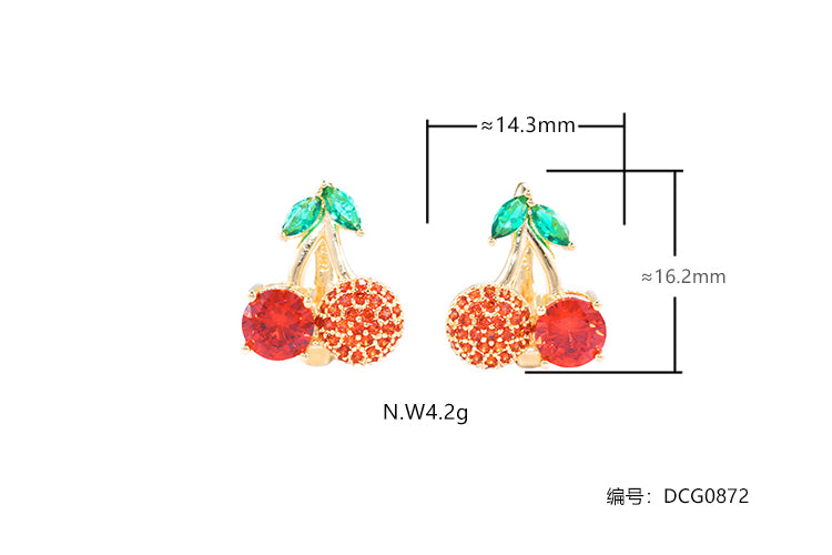 Brincos cerejas lapidadas DCG0872