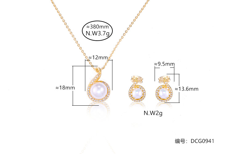 Conjunto Super Luxo Perola Shell DCG0941