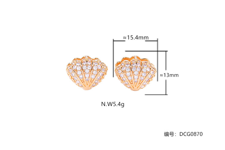 Brincos conchas cravejadas DCG0870