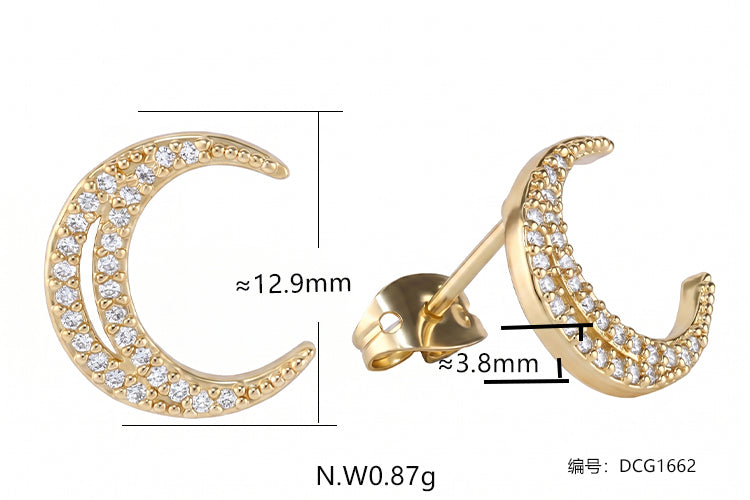 Brincos Meia-lua Cravejado DCG1662