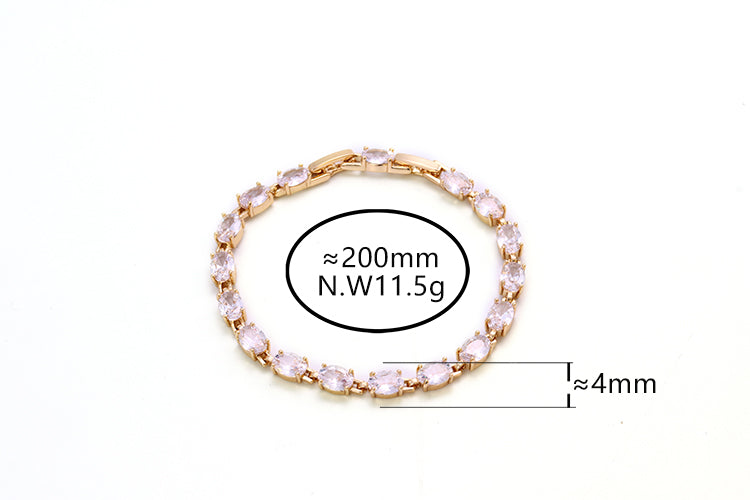 Pulseira Riviera Cristal Pedras Ovais DCG0140