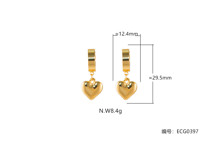 Brincos Argolinha coracao ECG0397