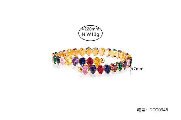 Bracelete Riviera Luxo Marquise stone oval DCG0948