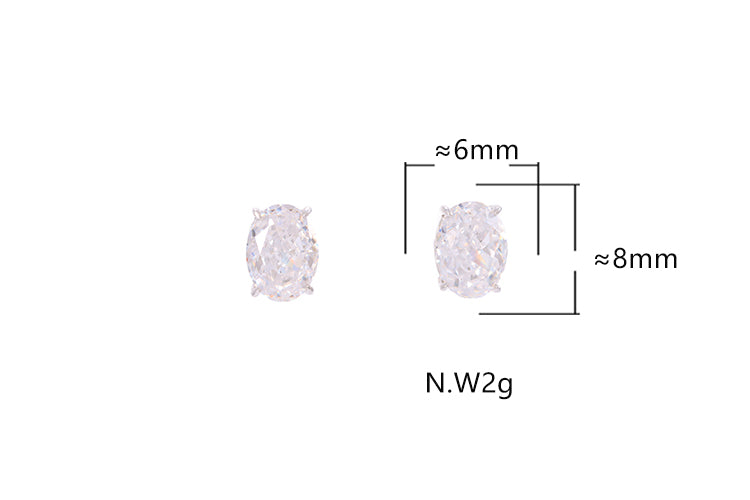 Brinco Oval Cravejado - Prata 925 DCG0341