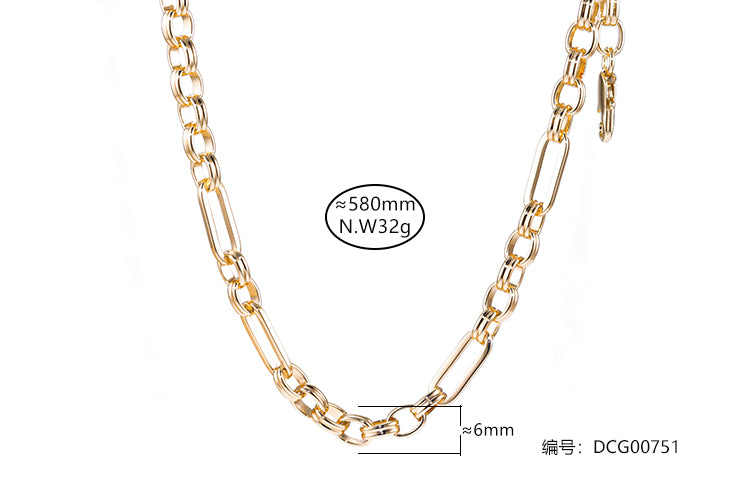 Colar Elos lisos Luxuosos DCG0751