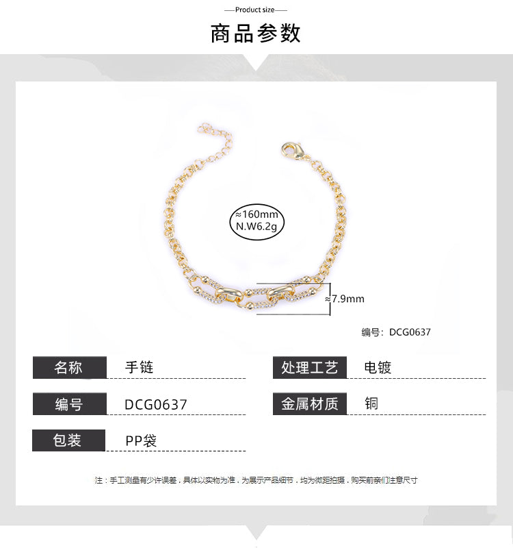 Pulseira inspiracao cravejada DCG0637