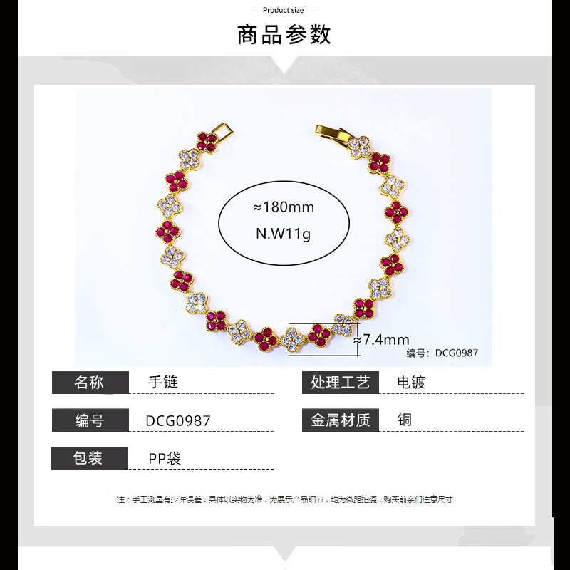 Pulseira Riviera Flowers colors 18 cm DCG0987