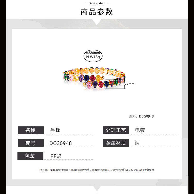 Bracelete Riviera Luxo Marquise stone oval DCG0948