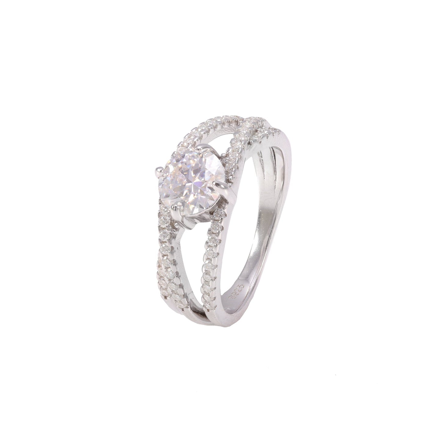 Anel Cruzado Moissanite de Prata 925 XYR101431