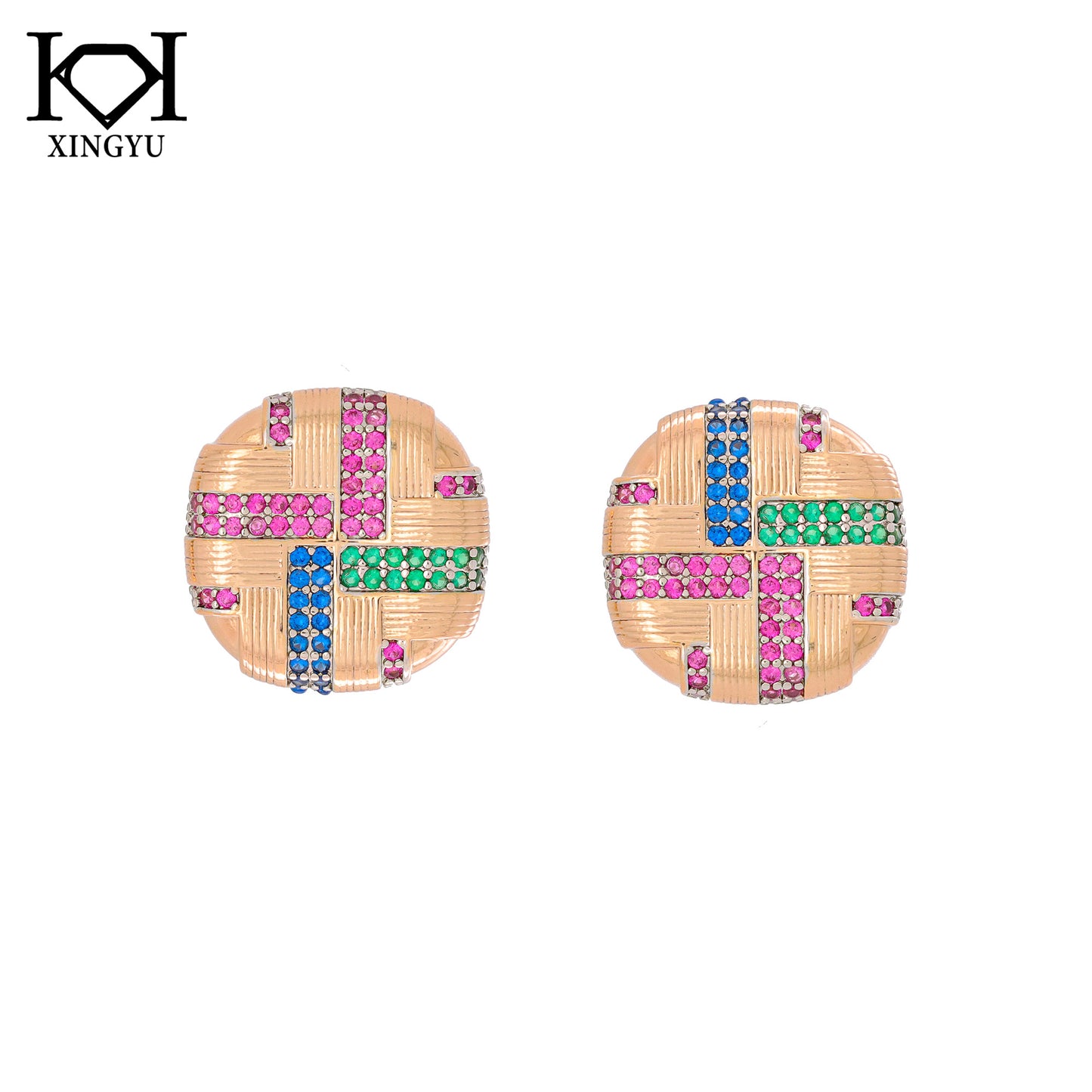 Brincos Textura e cravejado XYE105477