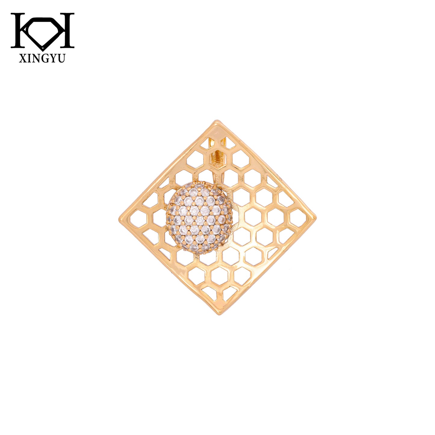 Colar Grade quadrada com ponto de luz xyp101926