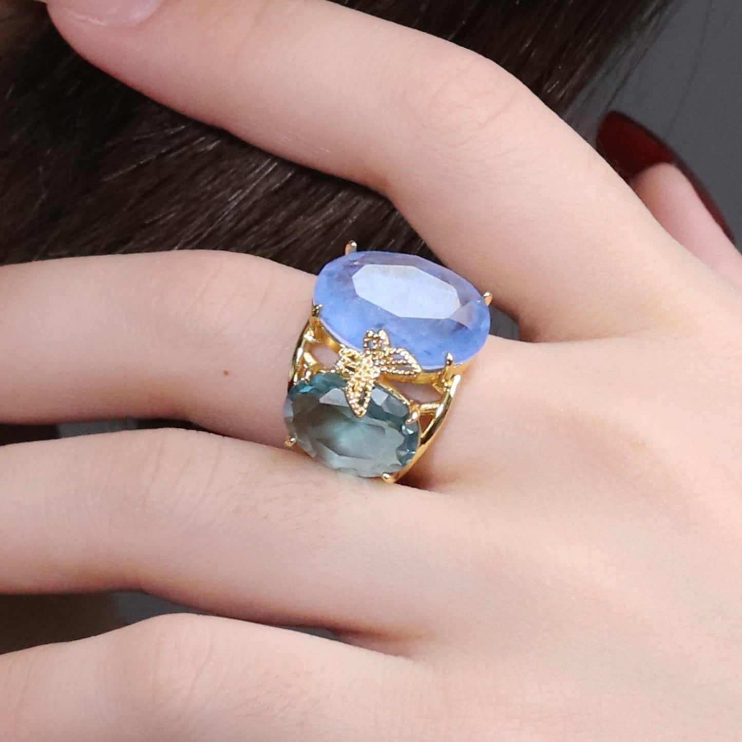 Anel Borboleta e Pedra Fusion XYS101176