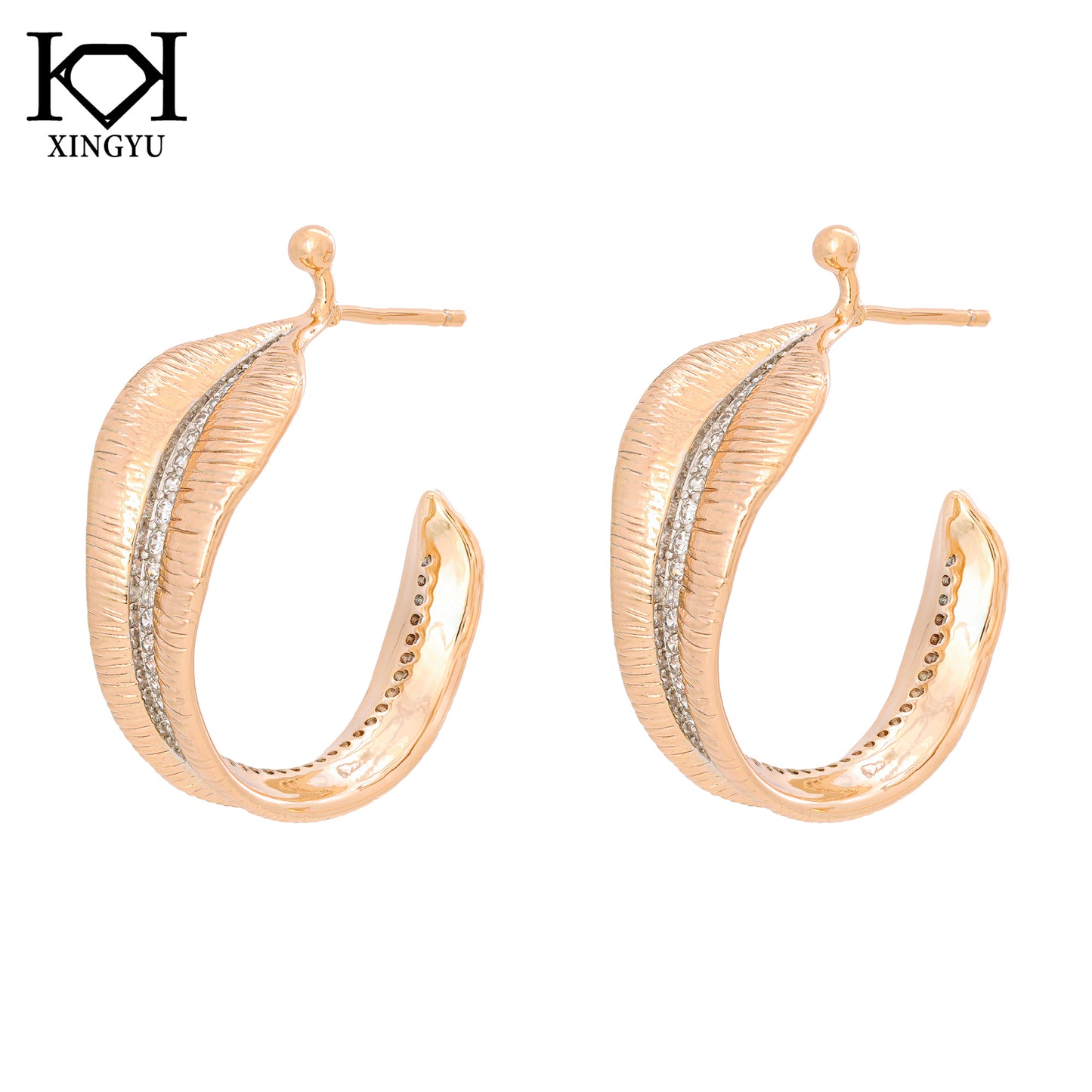 Brincos argolas textura XYE105495