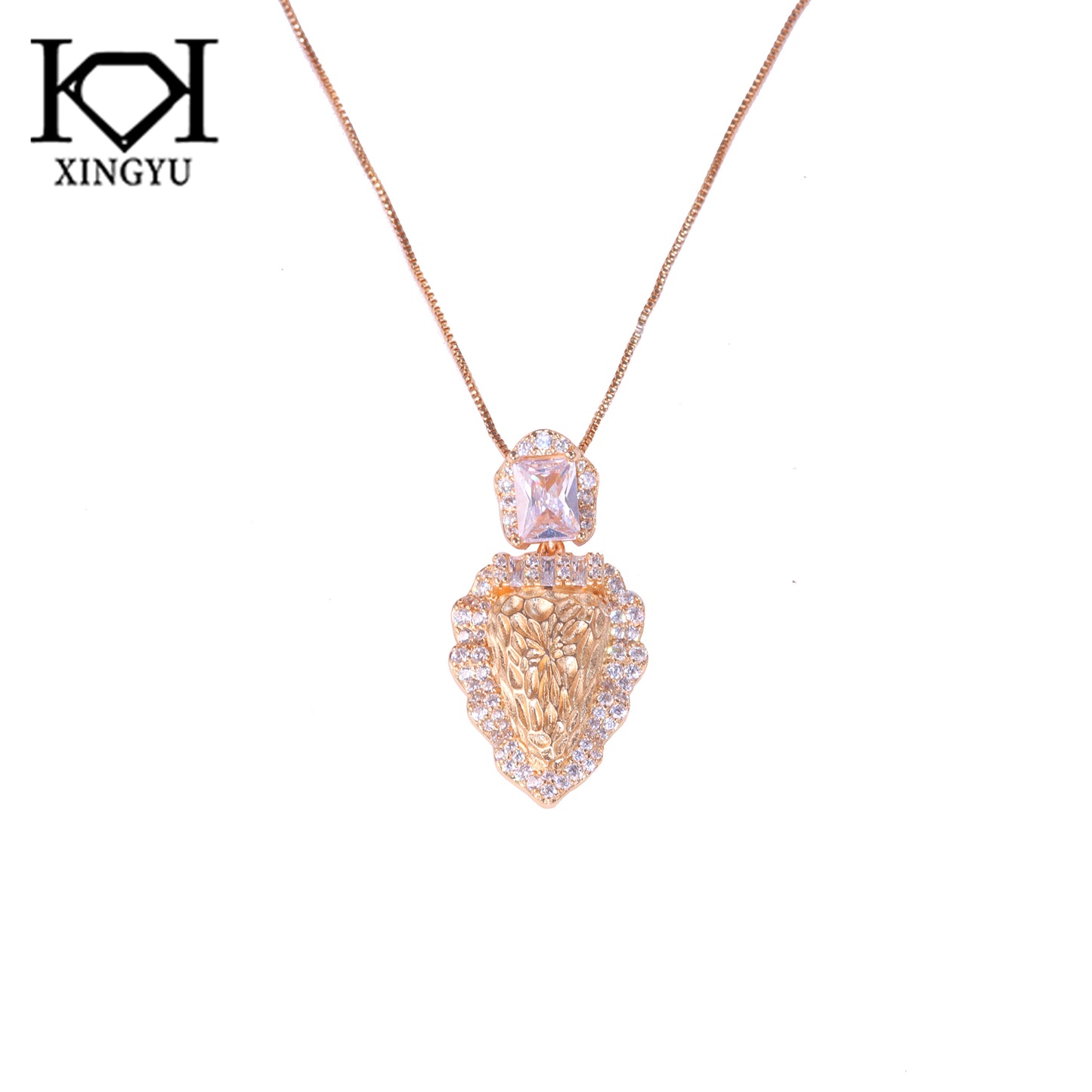 Colar organico pingente cravejado XYP101944