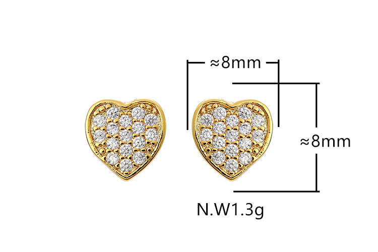 Brincos Coracoes cravejados XYH100577