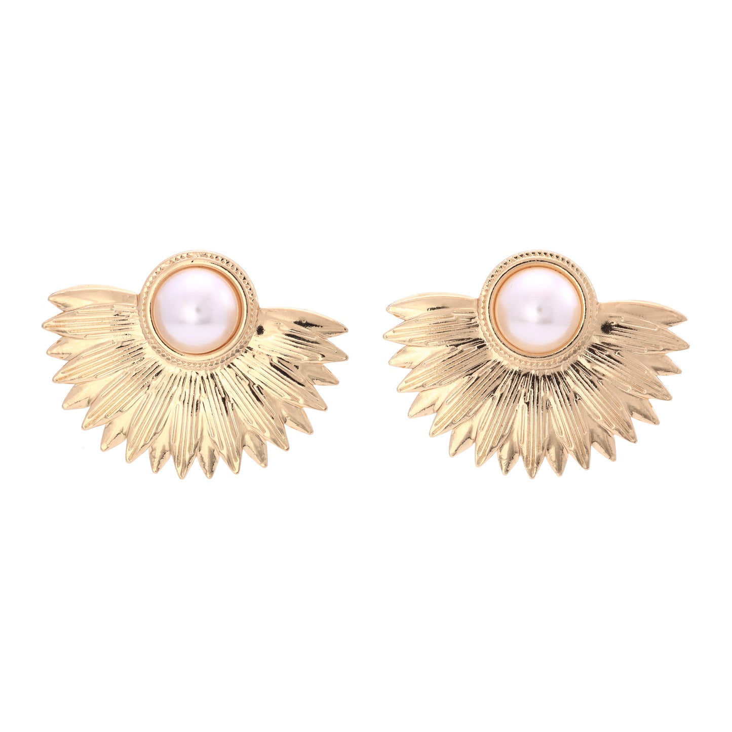 Brincos Meia Flor com Perolas DCG0316