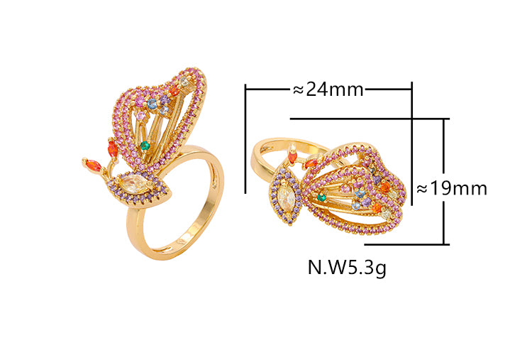 Anel Borboletas cravejadas XYS101712