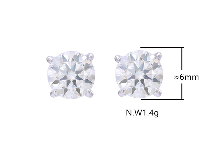 Brincos ponto de luz Prata 925 e Moissanite XYE104917