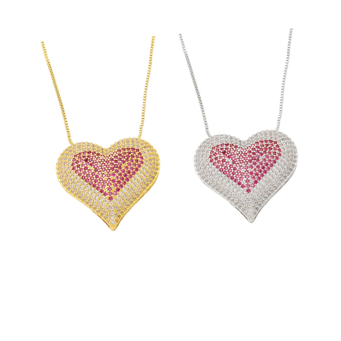 Colar cravejado em forma de coração - XYS100623