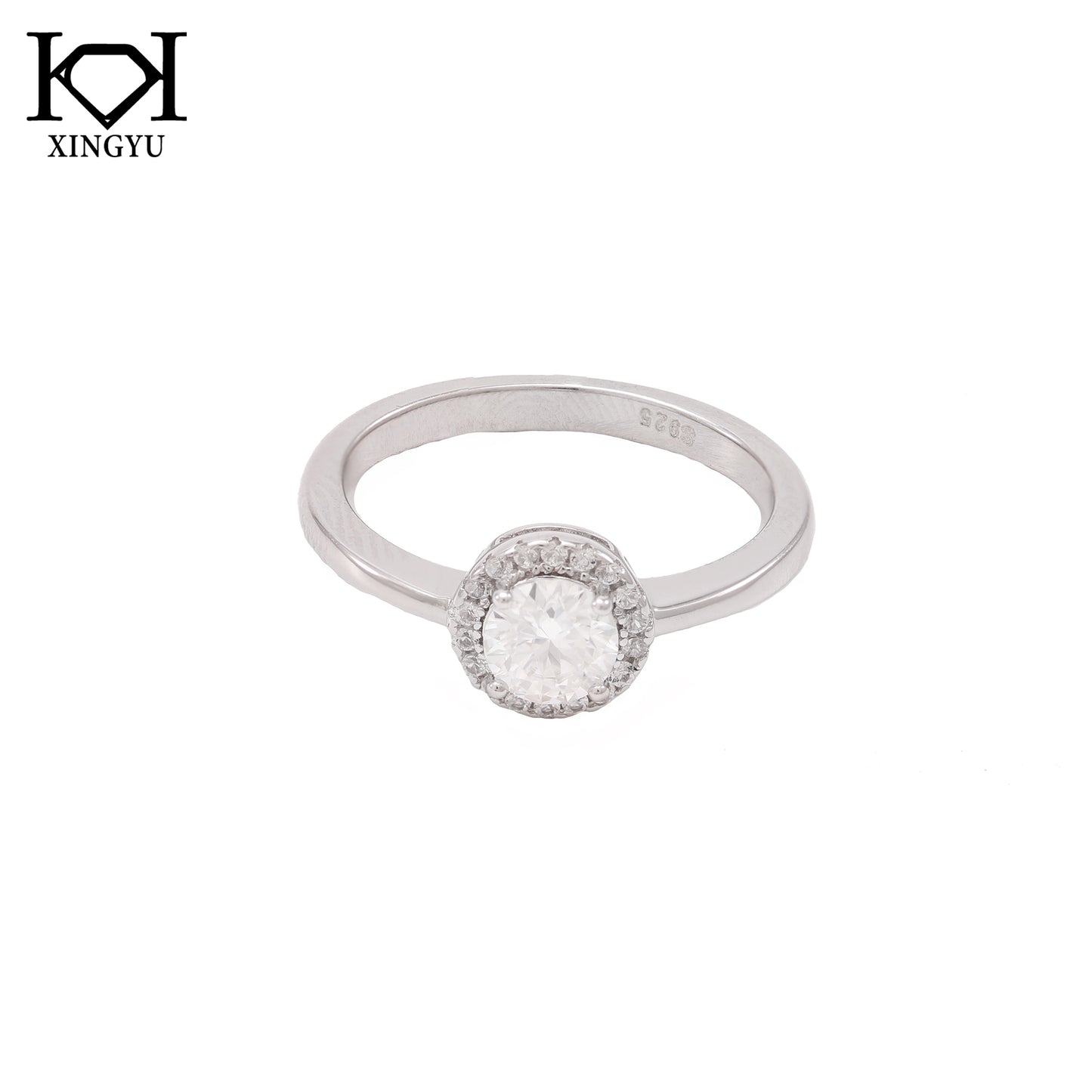 Anel Prata 925 e Moissanite Solitario KRS09355