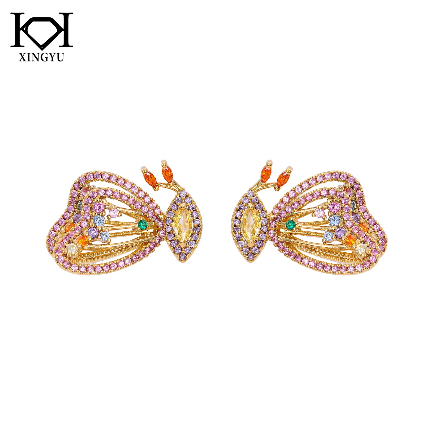 Brincos Borboletas cravejadas XYS101712