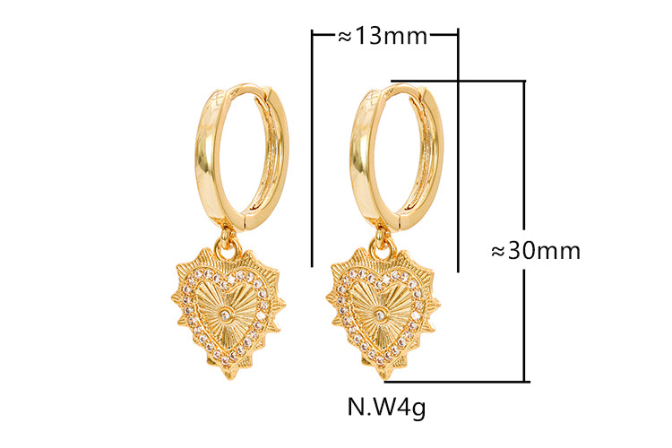 Brincos Argolinha Coracao XYE105053