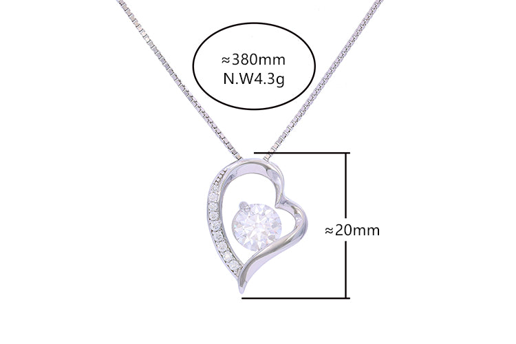 Colar prata coracao 925 e moissanite XYN101353