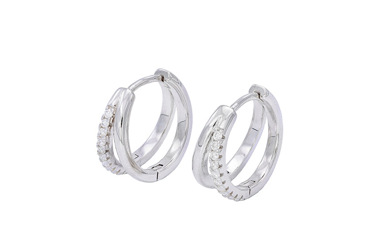 Brincos Argolinha dupla Prata 925 XYE104913