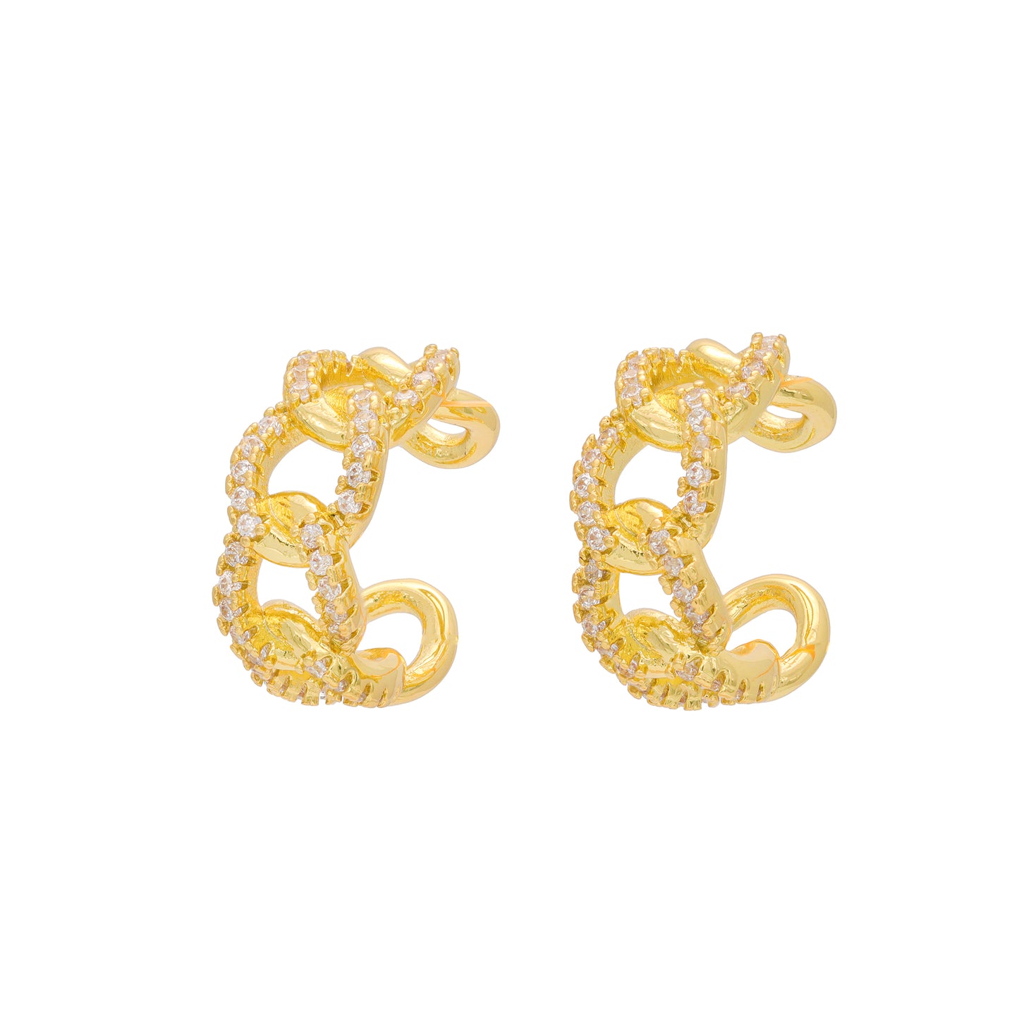Brinco Ear Cuff Elos Cravejados - XYE104624