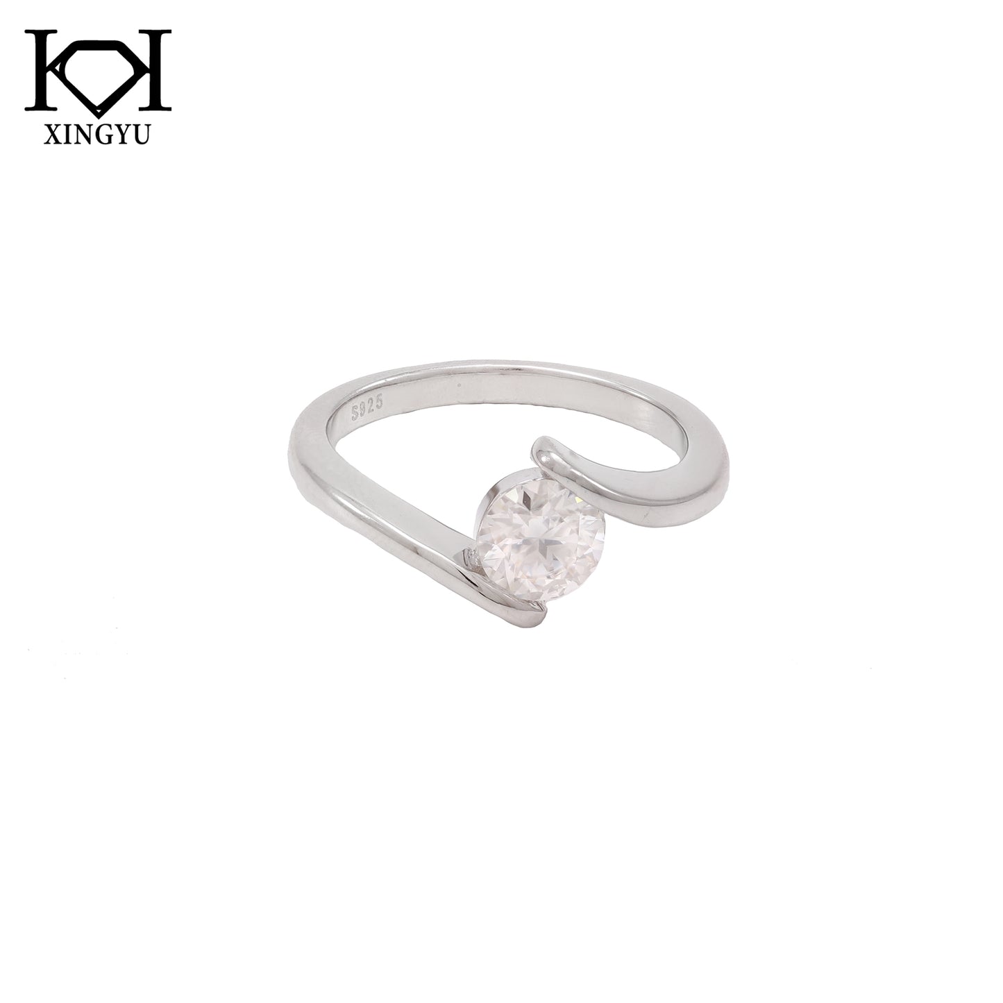 Anel Prata 925 e moissanite KRS09526