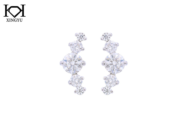 Brincos Prata 925 e moissanite XYE104912