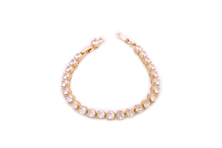 Pulseira riviera Cristal Pedras Redondas DCG0138