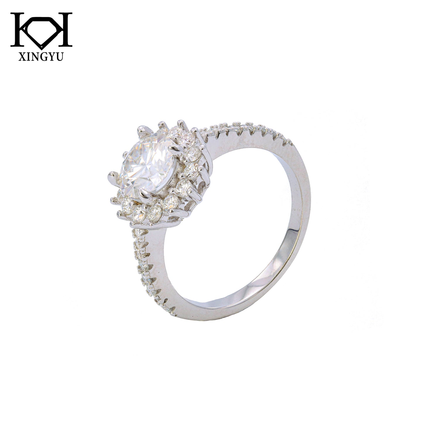Anel Flor perfeita Prata 925 e moissanite XYR101491