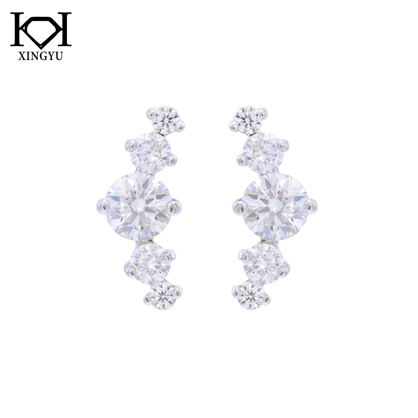 Brincos Prata 925 e moissanite XYE104912