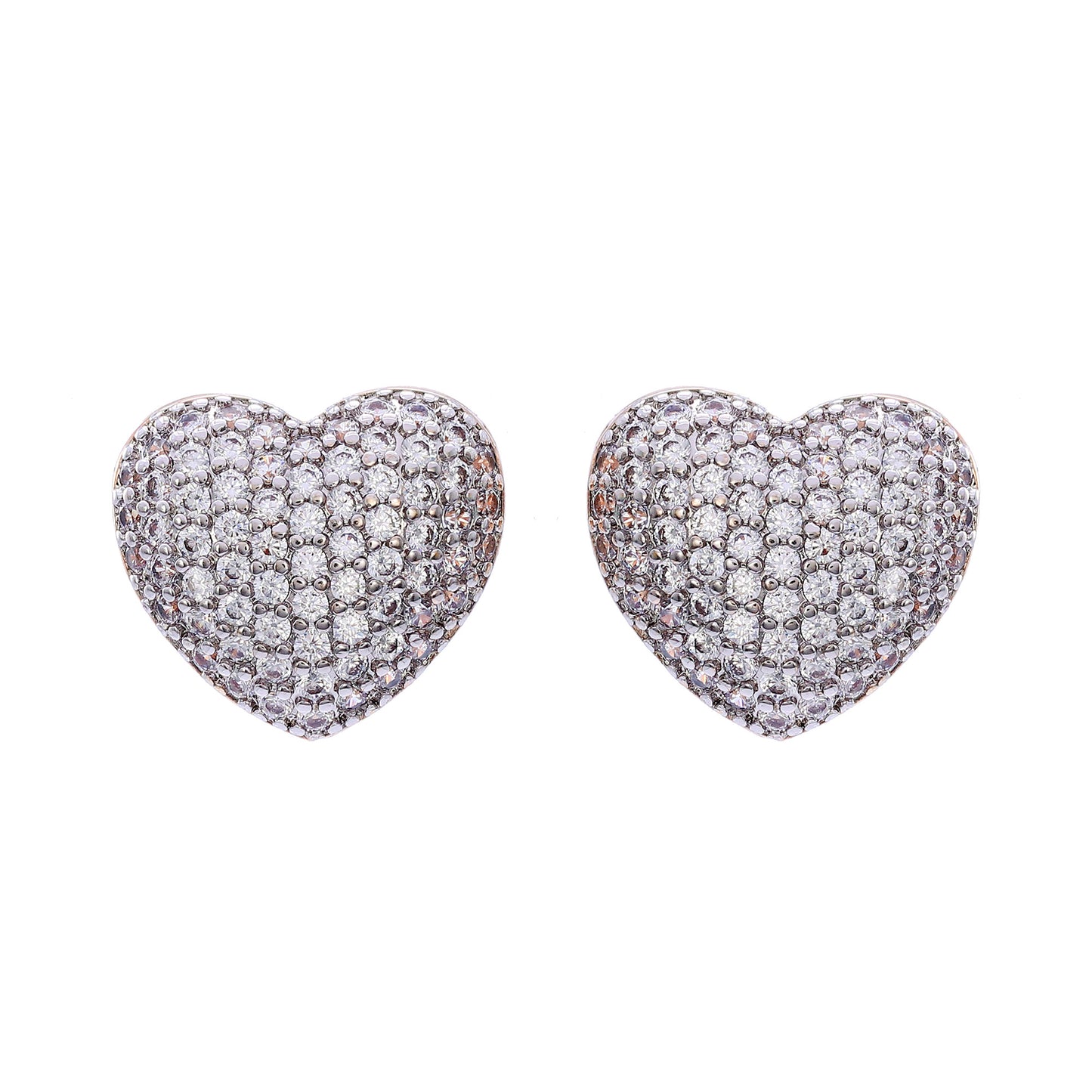 Brincos Coracao Cravejado Sublime XYS101597