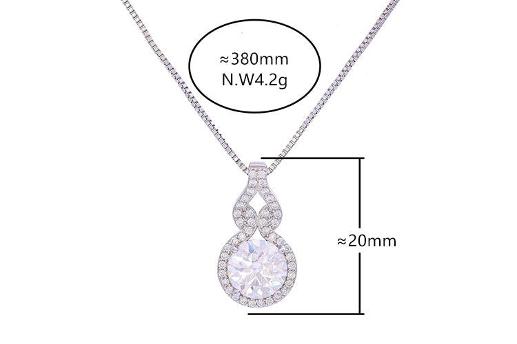 Colar Prata 925 e moissanite XYN101355