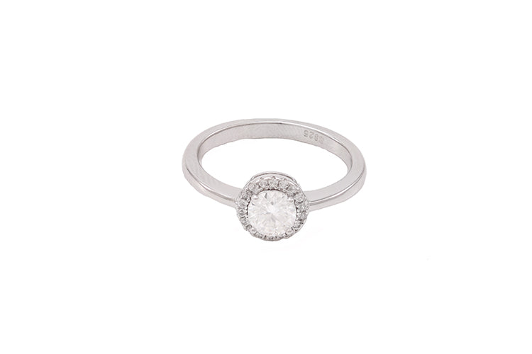 Anel Prata 925 e Moissanite Solitario KRS09355