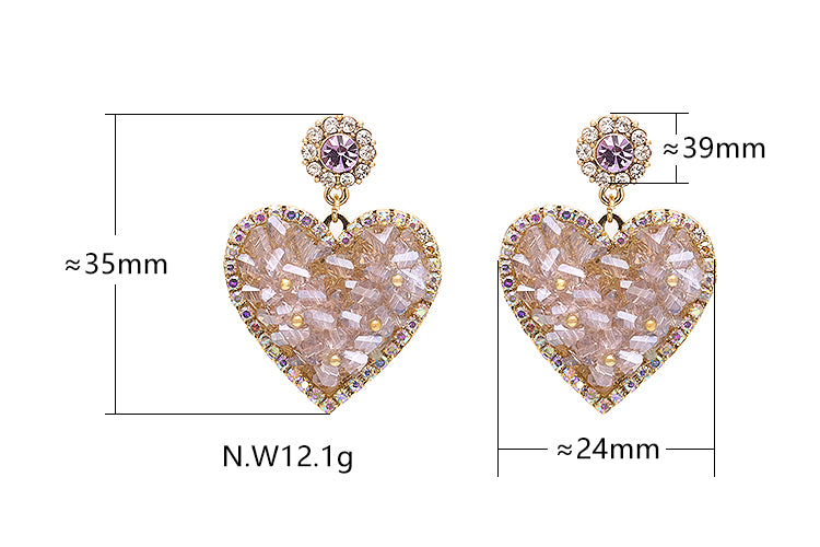 Brincos coração Cintilante - CCG1019