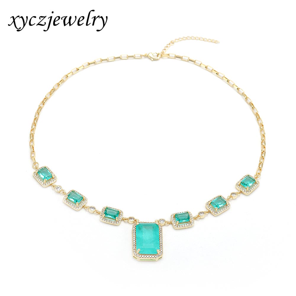 Colar Luxo com Pedra Fusion Quadrada e Carrês XYN100965