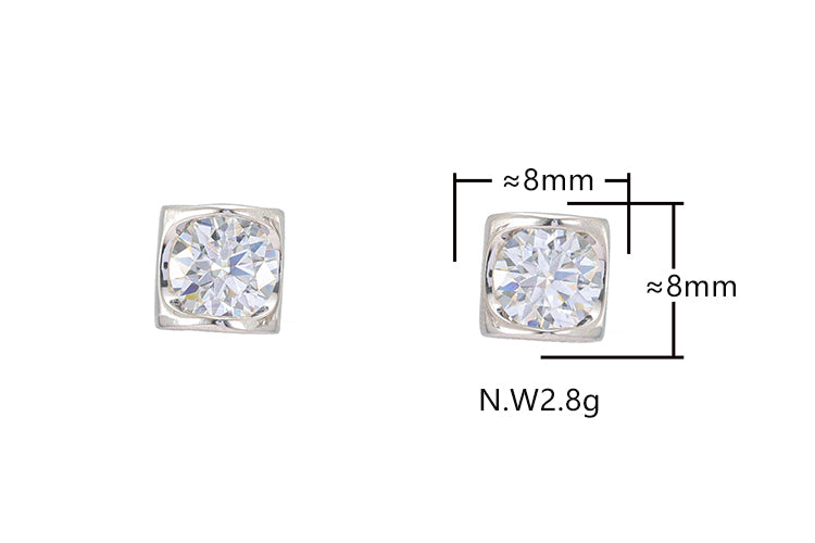 Brinco pedra Moissanite Coracao Prata 925 XYE104888