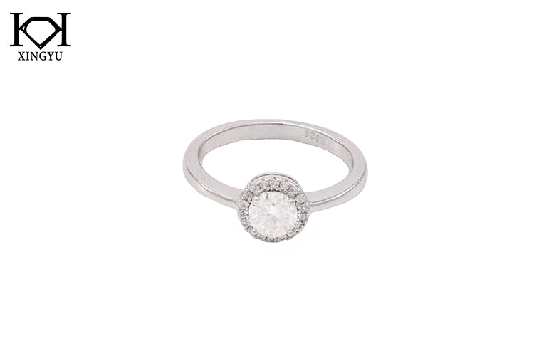 Anel Prata 925 e Moissanite Solitario KRS09355