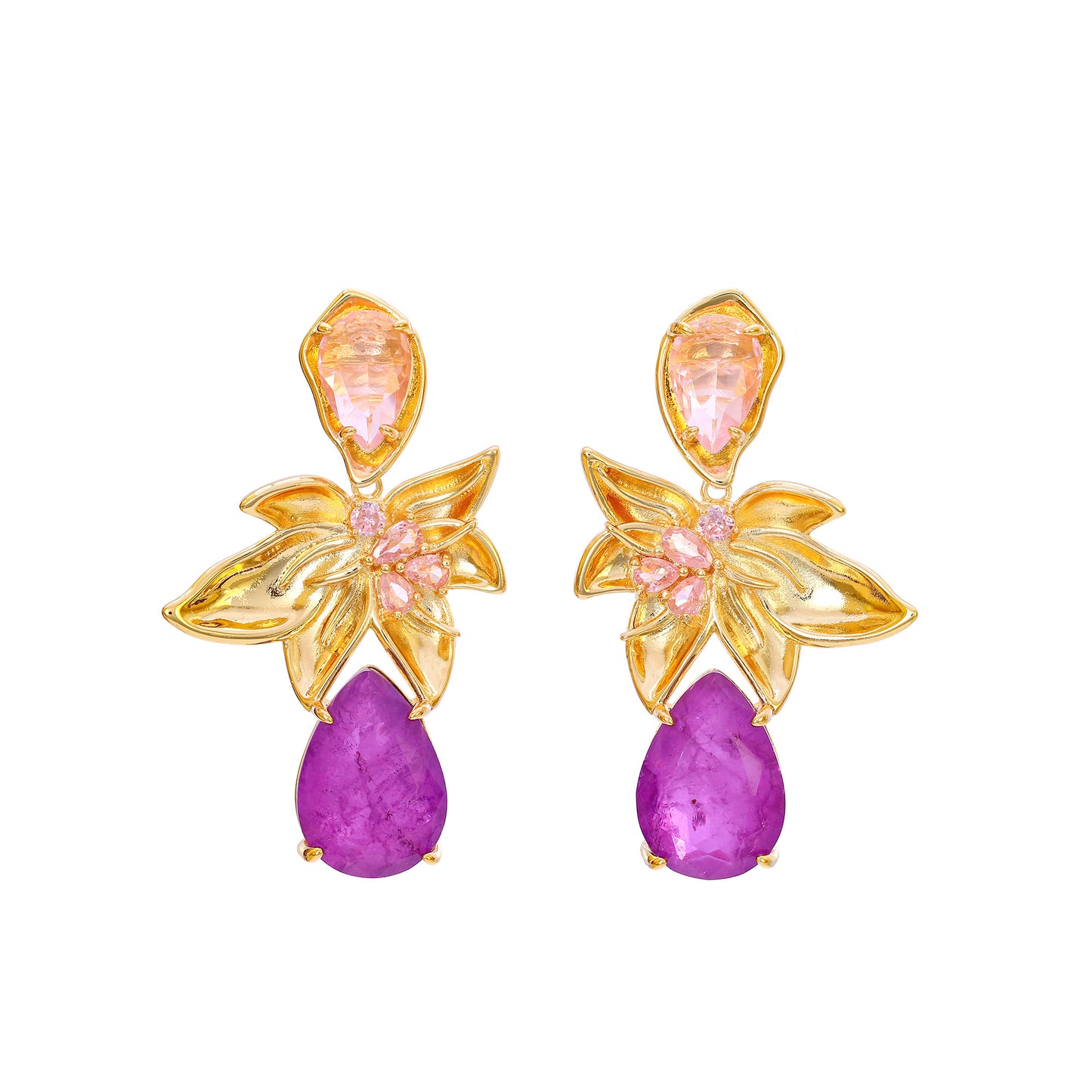 Brinco Flor e Gotas Luxo XYE104610